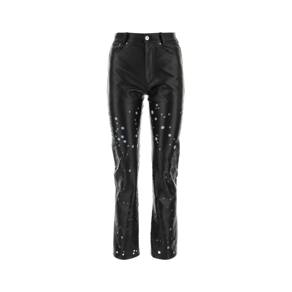 Durazzi Women Black Leather Pant